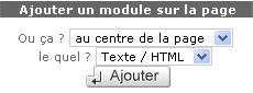 capture d'�cran d'ajout de module