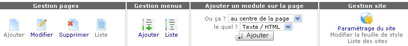 Panneau de contrôle SiteGo