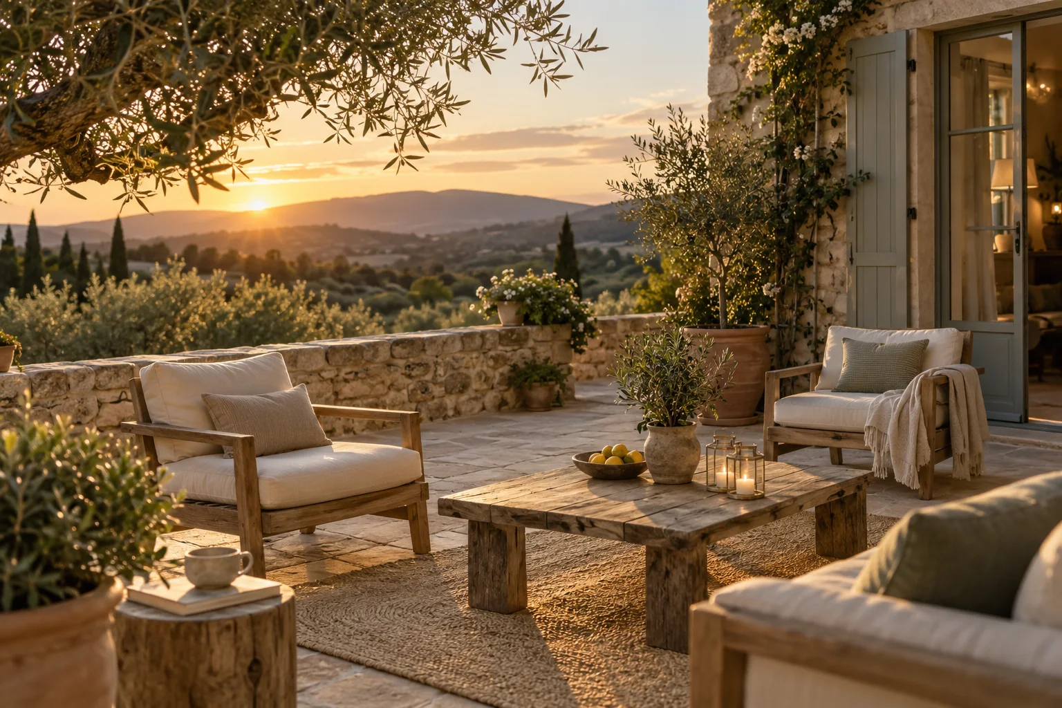 Illustration IA : la terrasse.