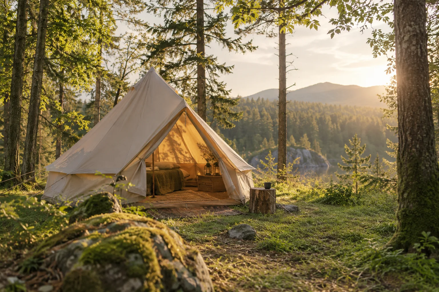 Illustration IA : le camp paisible.